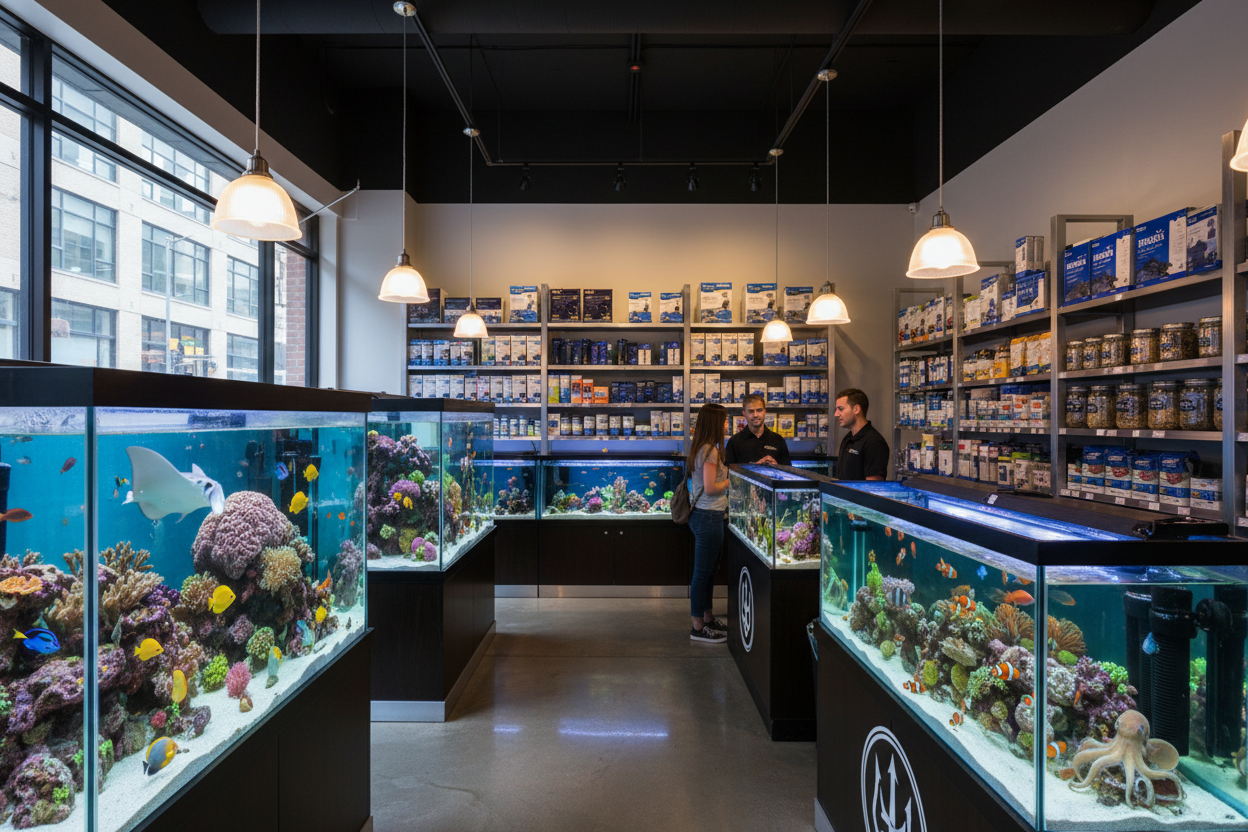 The House of Fins retail store is legendary for the diversity, quality, and uniqueness of its livestock.

Whether you’re stocking a several hundred gallon reef or just want to look around and pick our brains for advice, a visit to 99 Bruce Park is always worth it.

In addition to the aquatic menagerie we also carry top equipment, aquarium, and prepared food brands in the industry.